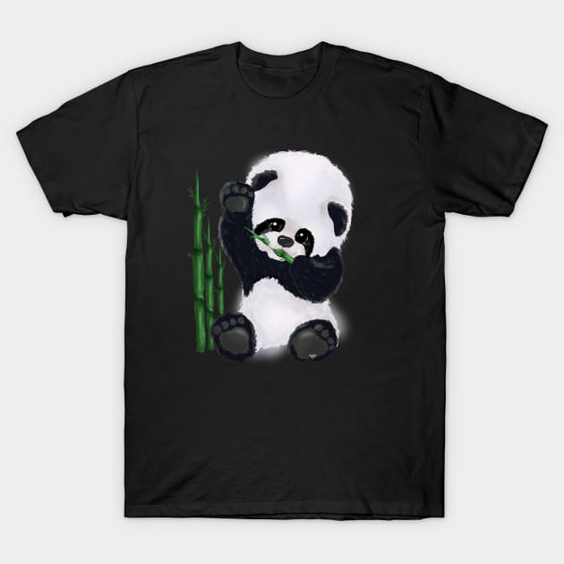 Panda Bear baby eating and waving tenderly Hoodie T-Shirt by KyasSan